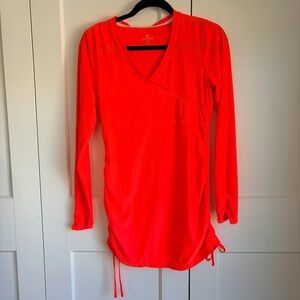 Athleta Neon Orange Long Sleeve Swim Cover Up Top | S